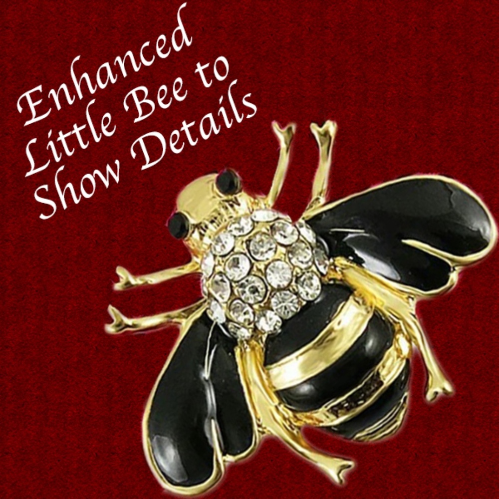 Betsey Johnson Bee Honeybee Crystal Brooch / Pin - Picture 2 of 6